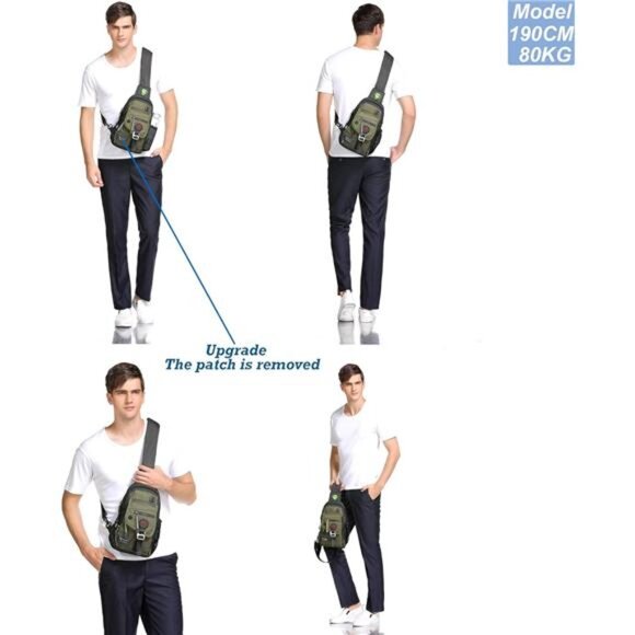 Sling Bag Chest Shoulder Backpack Crossbody Bags for iPad Tablet Outdoor Hiking - Picture 7 of 8